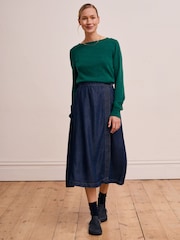 Celtic & Co. Fine Knit Boat Neck Green Jumper - 画像 3 / 6