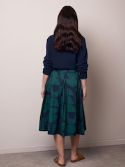 Celtic & Co. Box Pleated Midi Blue Skirt - Image 3 of 10