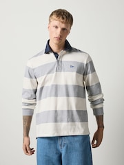 Grey/White Horizontal Stripe Rugby Shirt - Image 1 of 7