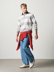 Grey/White Horizontal Stripe Rugby Shirt - Image 3 of 7