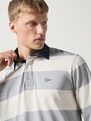 Grey/White Horizontal Stripe Rugby Shirt - Image 4 of 7