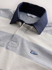 Grey/White Horizontal Stripe Rugby Shirt - Image 6 of 7