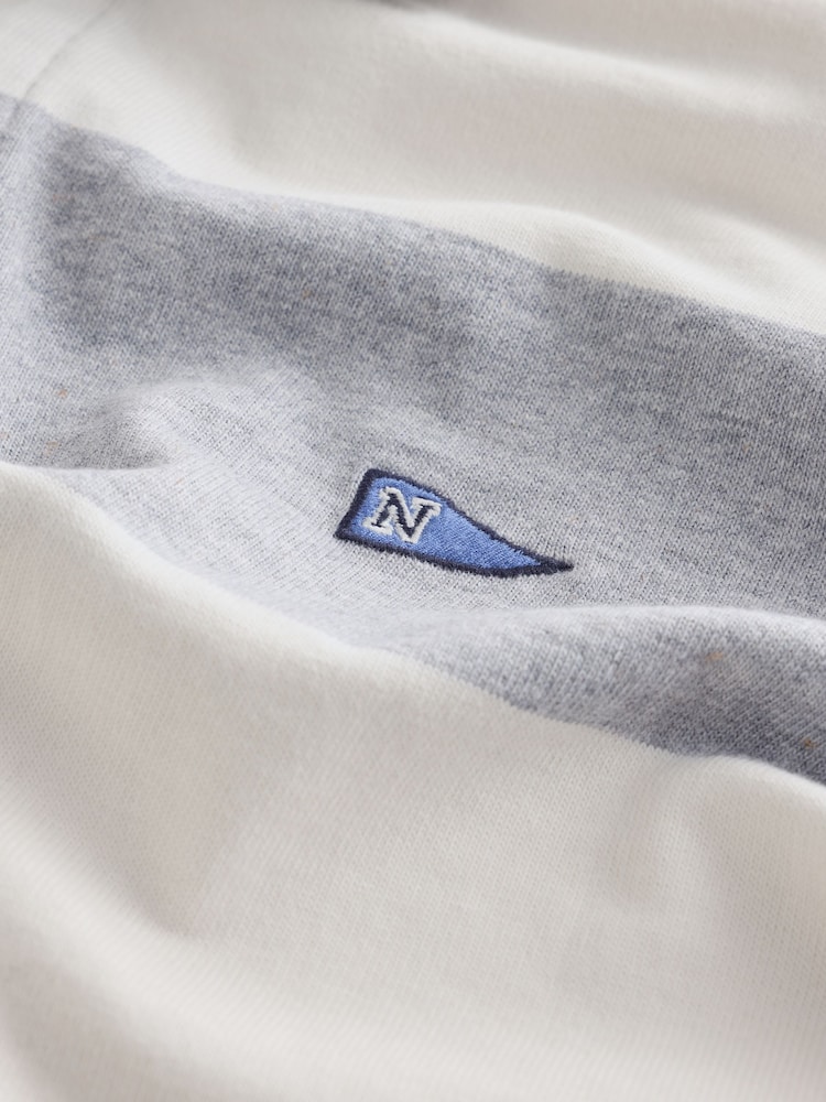 Grey/White Horizontal Stripe Rugby Shirt - Image 7 of 7