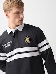 Zwarte officiële Guinness - Rugby shirt met horizontale blokken - Afbeelding 4 van 8