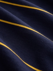 Navy Blue/Fine Yellow Horizontal Stripe Rugby Shirt - Image 7 of 7