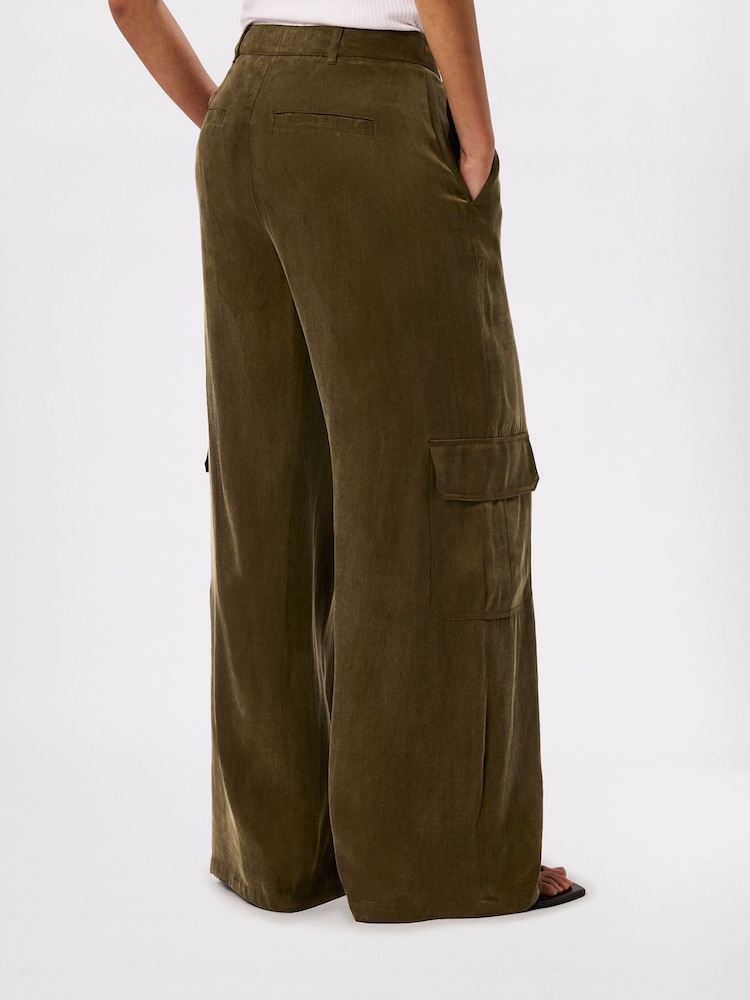 Whistles Green Fluid Cargo Trousers - Image 2 of 4