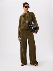Whistles Green Fluid Cargo Trousers - Image 4 of 4
