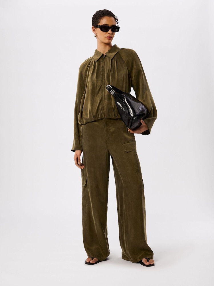 Whistles Green Fluid Cargo Trousers - Image 4 of 4