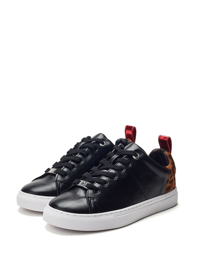 Moda in Pelle Black Beccles Contrast Counter Lace-Up Trainers - Image 2 of 4