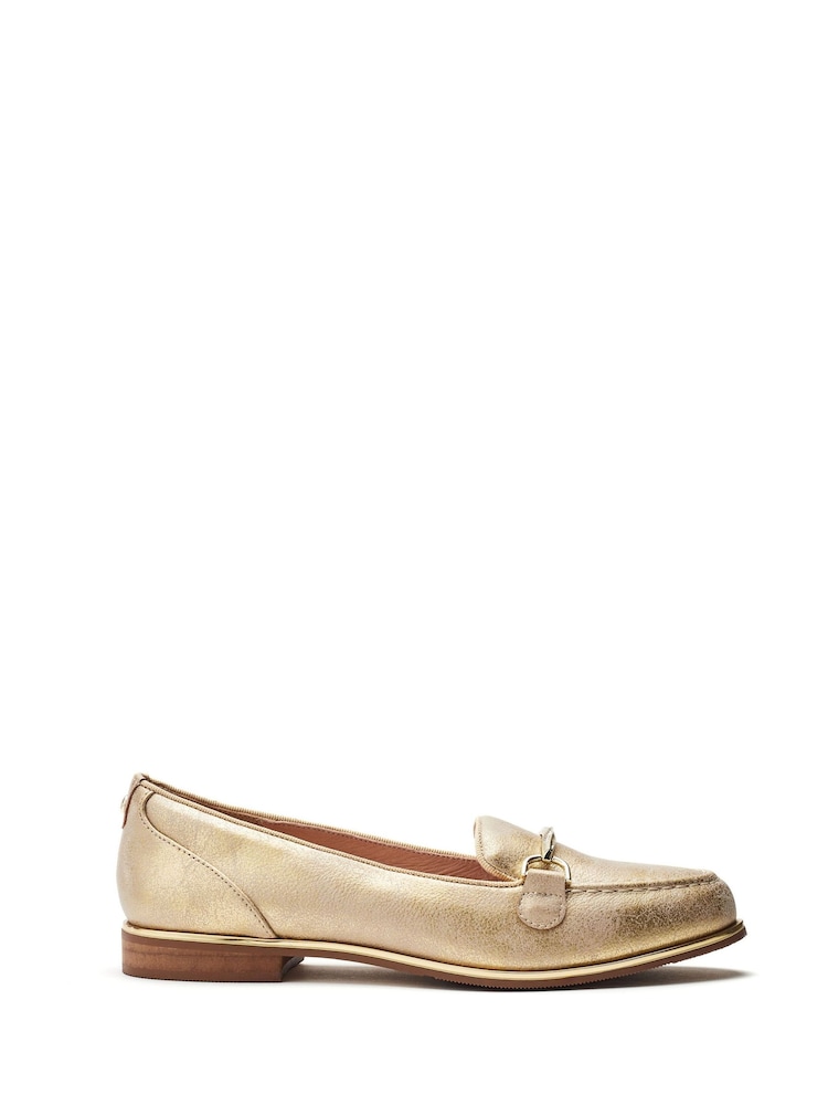 Moda in Pelle Gold Evaria Flat Tassel Loafers - Image 1 of 4 Moda in Pelle Gold Evaria Flat Tassel Loafers - Image 1 of 4