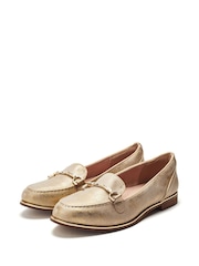 Moda in Pelle Gold Evaria Flat Tassel Loafers - Image 2 of 4