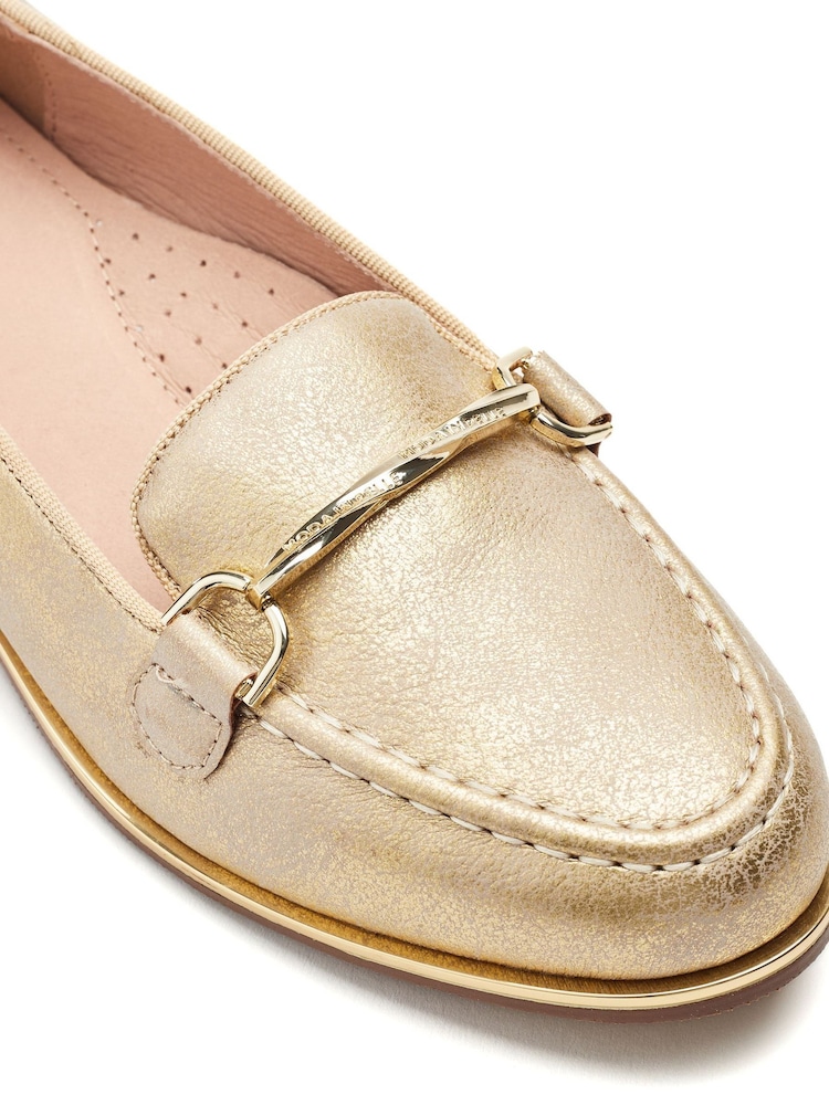 Moda in Pelle Gold Evaria Flat Tassel Loafers - Image 4 of 4 Moda in Pelle Gold Evaria Flat Tassel Loafers - Image 4 of 4