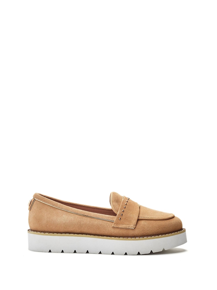 Moda in Pelle Natural Elber Suede Cleated Loafers - Image 1 of 4