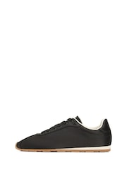 Tommy Hilfiger Black Monogram Satin Trainers - Image 1 of 6