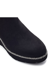 Moda in Pelle Black Rounia Glitz Rand Stretch Long Wedges - Image 2 of 3