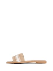 Tommy Hilfiger Natural Canvas Denim Webbing Strap Mules - Image 2 of 6