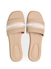 Tommy Hilfiger Natural Canvas Denim Webbing Strap Mules - Image 5 of 6