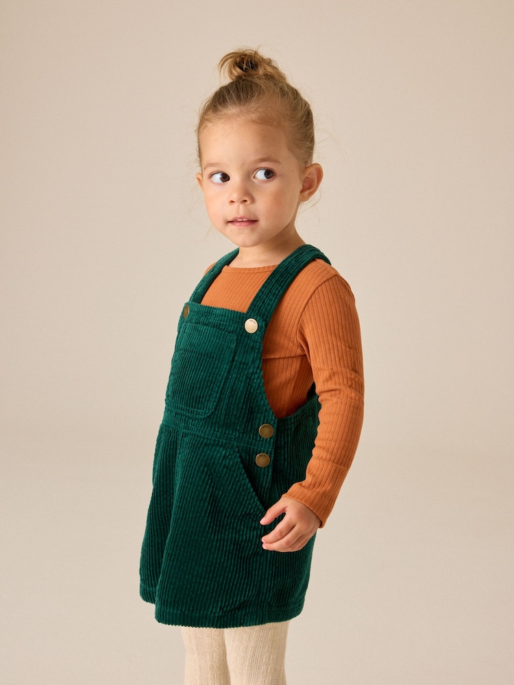 Forest Green Cord Pinafore Dress (3mths-8yrs) - Image 1 of 4