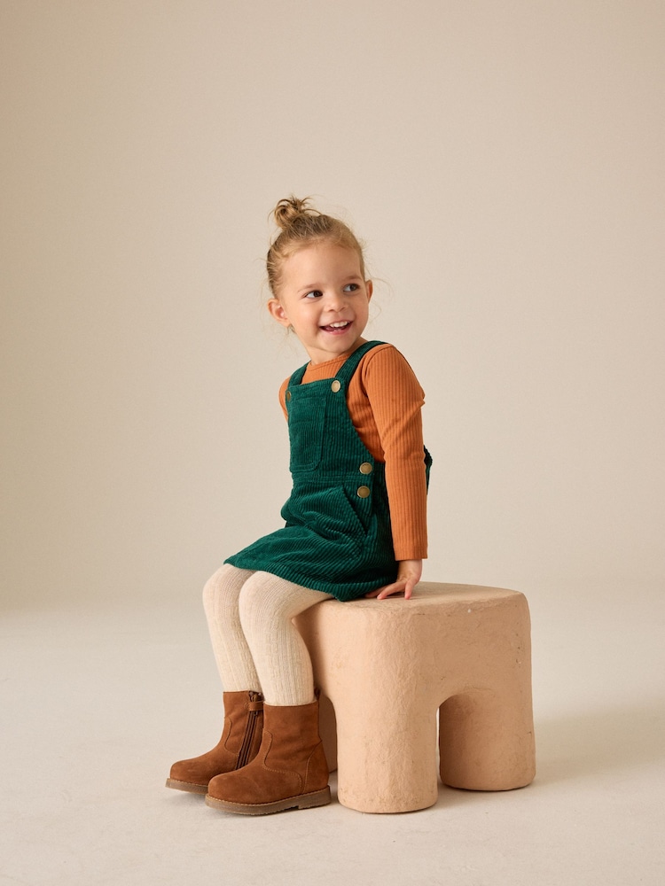 Forest Green Cord Pinafore Dress (3mths-8yrs) - Image 2 of 4