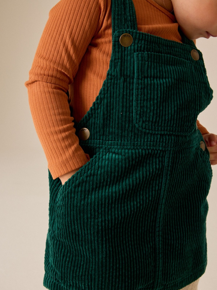 Forest Green Cord Pinafore Dress (3mths-8yrs) - Image 4 of 4