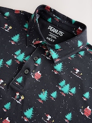 Grey Snoopy Christmas Short Sleeve Motionflex Polo Shirt - Image 6 of 7