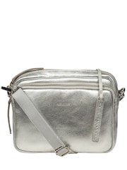 Argint/Argintiu - Pure Luxuries London Eris Leather Cross-Body Bag - Imaginea 1 din 4