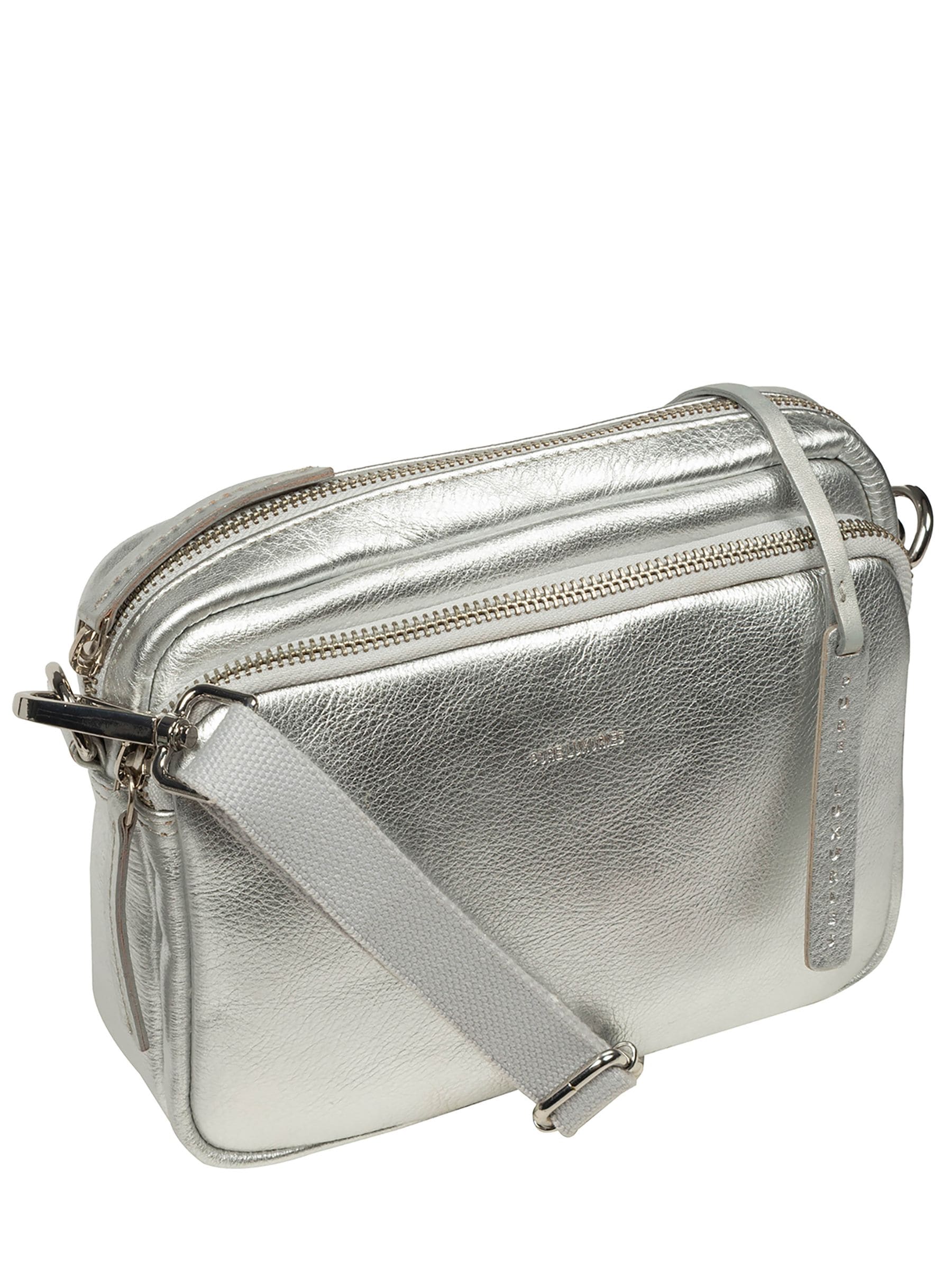 Buy Pure Luxuries London Silver Eris Leather Cross-Body Bag from
