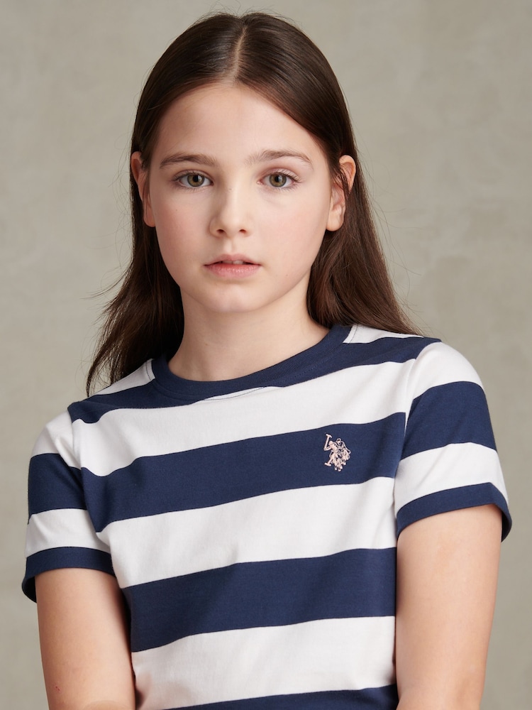U.S. Polo Assn Dark Blue Stripe Logo T-Shirt - Image 2 of 7