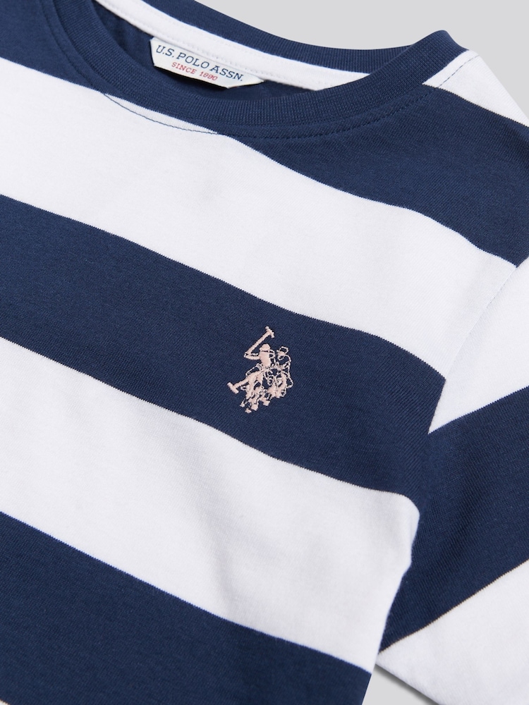 U.S. Polo Assn Dark Blue Stripe Logo T-Shirt - Image 7 of 7