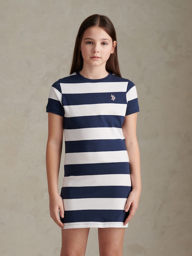 U.S. Polo Assn Blue Striped T-Shirt Dress - Image 1 of 7