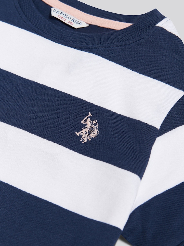 U.S. Polo Assn Blue Striped T-Shirt Dress - Image 7 of 7