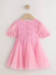 Pasteļrozā - 3D ziedu godetu svētku kleita (3mēn.–8gadi) - Attēls 6 no 8