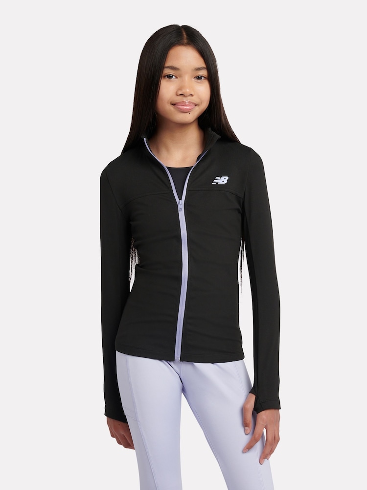 Svart - New Balance Performance Zip Funnel Jacket - Bilde 1 av 10