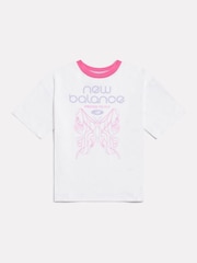 New Balance White Prefer To Fly Butterfly Graphic T-Shirt - Image 7 of 9