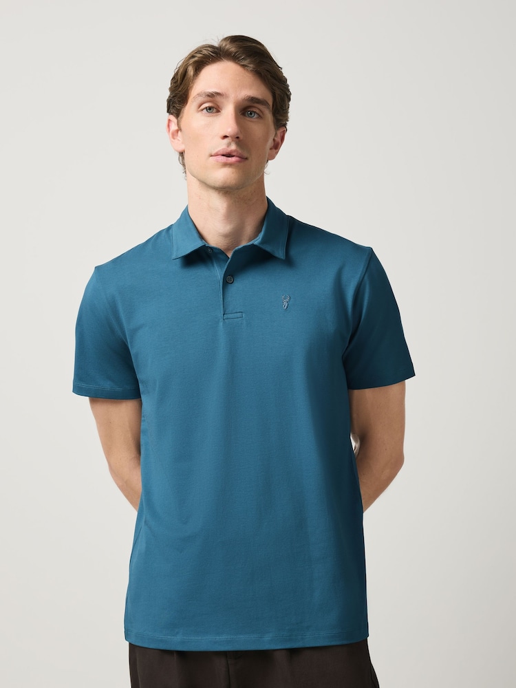 Neutral Marl/Chocolate/Teal Plain Motionflex Short Sleeve Jersey Polo Shirts 3 Pack - Image 2 of 9 Neutral Marl/Chocolate/Teal Plain Motionflex Short Sleeve Jersey Polo Shirts 3 Pack - Image 2 of 9