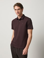 Neutral Marl/Chocolate/Teal Plain Motionflex Short Sleeve Jersey Polo Shirts 3 Pack - Image 3 of 9