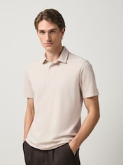 Neutral Marl/Chocolate/Teal Plain Motionflex Short Sleeve Jersey Polo Shirts 3 Pack - Image 4 of 9