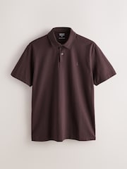 Neutral Marl/Chocolate/Teal Plain Motionflex Short Sleeve Jersey Polo Shirts 3 Pack - Image 6 of 9