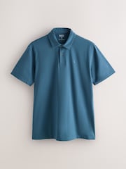 Neutral Marl/Chocolate/Teal Plain Motionflex Short Sleeve Jersey Polo Shirts 3 Pack - Image 7 of 9