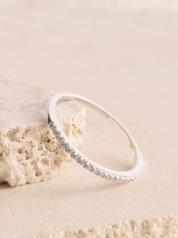 Sterling Silver Cubic Zirconia Pave Ring - Image 2 of 3 Sterling Silver Cubic Zirconia Pave Ring - Image 2 of 3