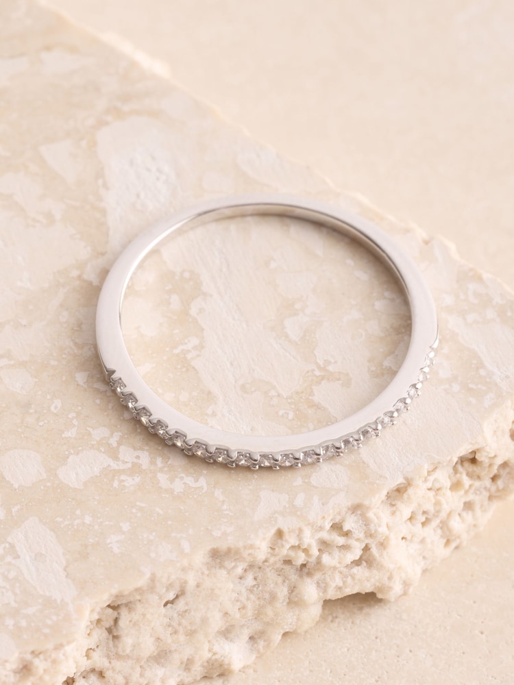 Sterling Silver Cubic Zirconia Pave Ring - Image 3 of 3 Sterling Silver Cubic Zirconia Pave Ring - Image 3 of 3