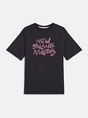 New Balance Black Athletics Graffiti Graphic T-Shirt - Image 7 of 10