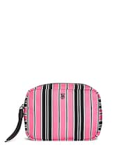 Victoria's Secret Pink Black Stripe Make Up Bag - Image 1 of 3