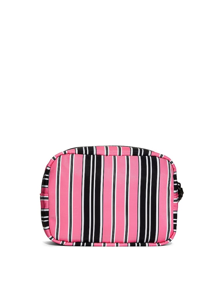Victoria's Secret Pink Black Stripe Make Up Bag - Image 3 of 3 Victoria's Secret Pink Black Stripe Make Up Bag - Image 3 of 3