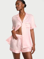 Victoria's Secret Angel Pink Shine Satin Short Pyjamas Set - Image 1 of 3
