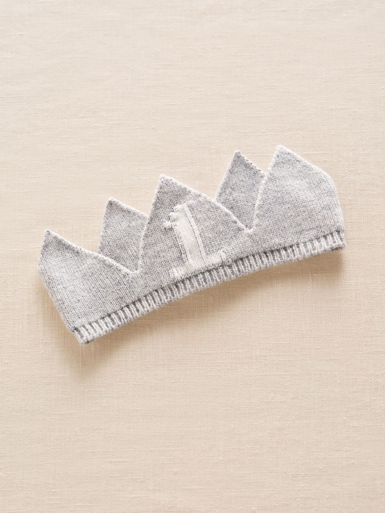 The White Company White Cotton Blend My 1St Birthday Jumper & Crown Gift Set - Image 2 of 3