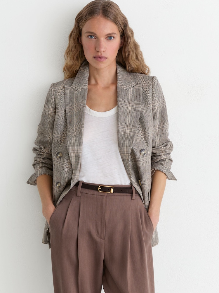 Reiss Iris Slim Suede Half-Keeper Belt - Imagen 1 de 5