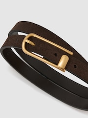 Reiss Iris Slim Suede Half-Keeper Belt - Imagen 3 de 5
