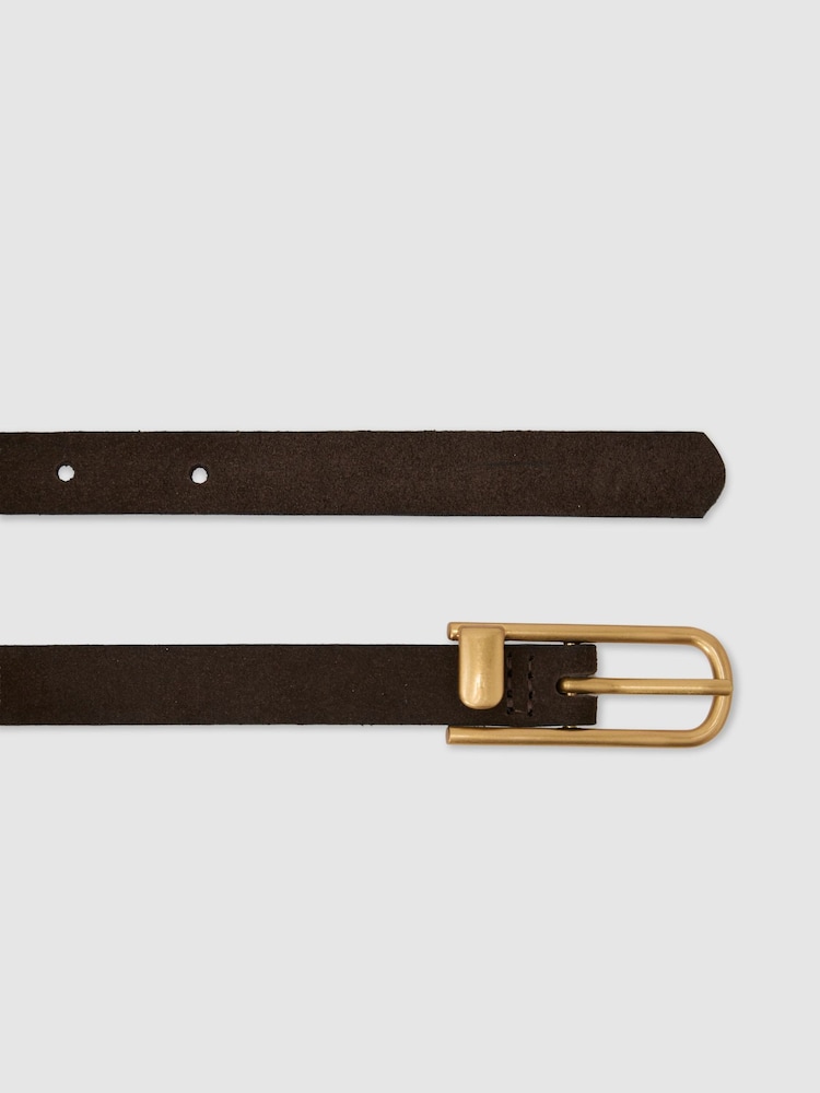 Reiss Iris Slim Suede Half-Keeper Belt - Imagen 5 de 5