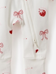 Cotton On Vanilla/Sweetheart Long Sleeve Zip Sleepsuit - Image 3 of 3